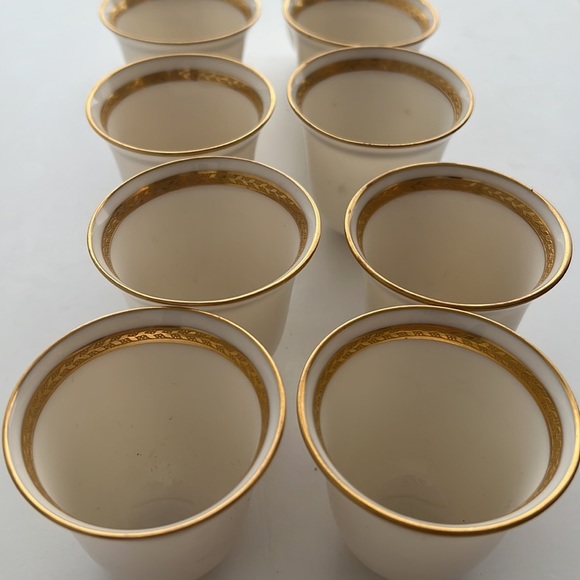 Lenox #88 Bell Shape Demitasse Liners- Set of 10. Cream with Gold Trim - Picture 11 of 12